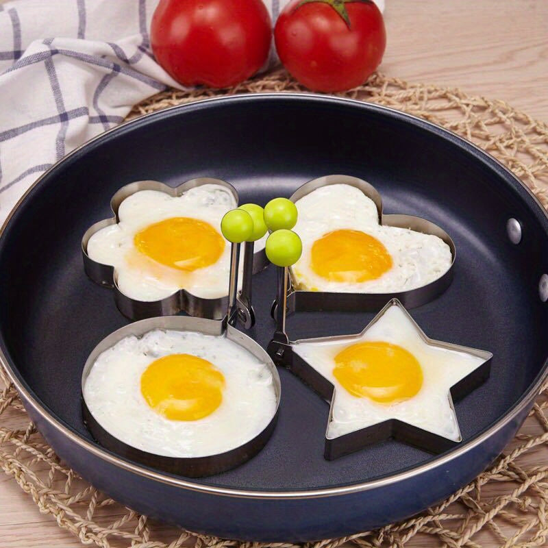 Egg Ring Mold Set Stainless Steel 1/4pc Kitchen Cooking Breads Mold
