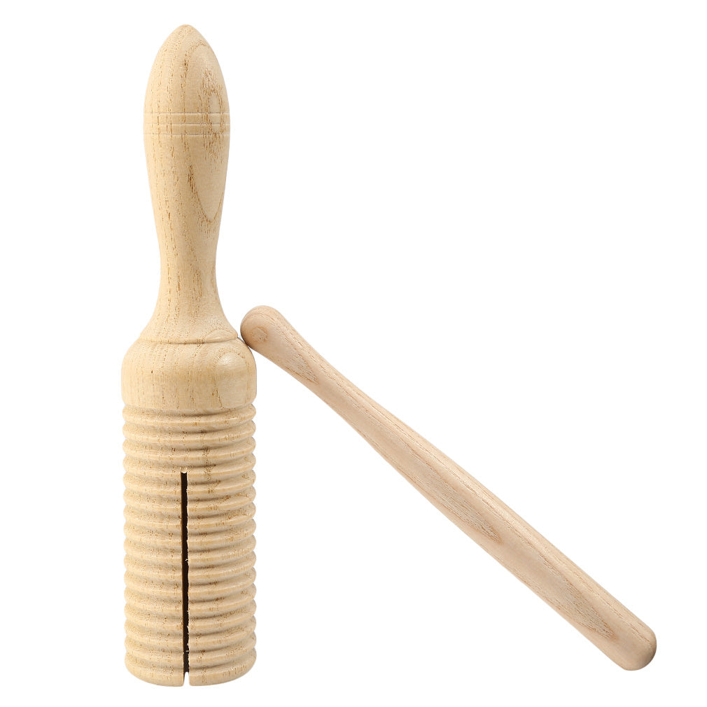 Tubo de sonido de madera con diseño de barril de rana croadora, juguete musical educativo para niños de 14+