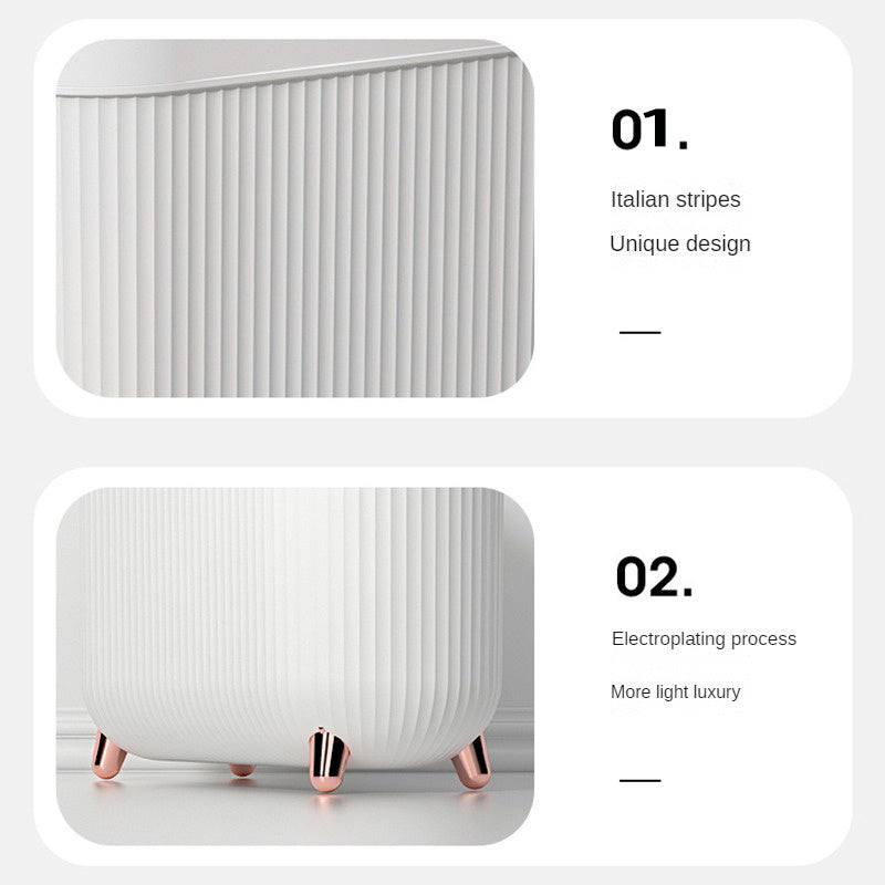 Cubo de basura de tipo prensa con pedal de pie 12L cubo de basura impermeable para baño con tapa