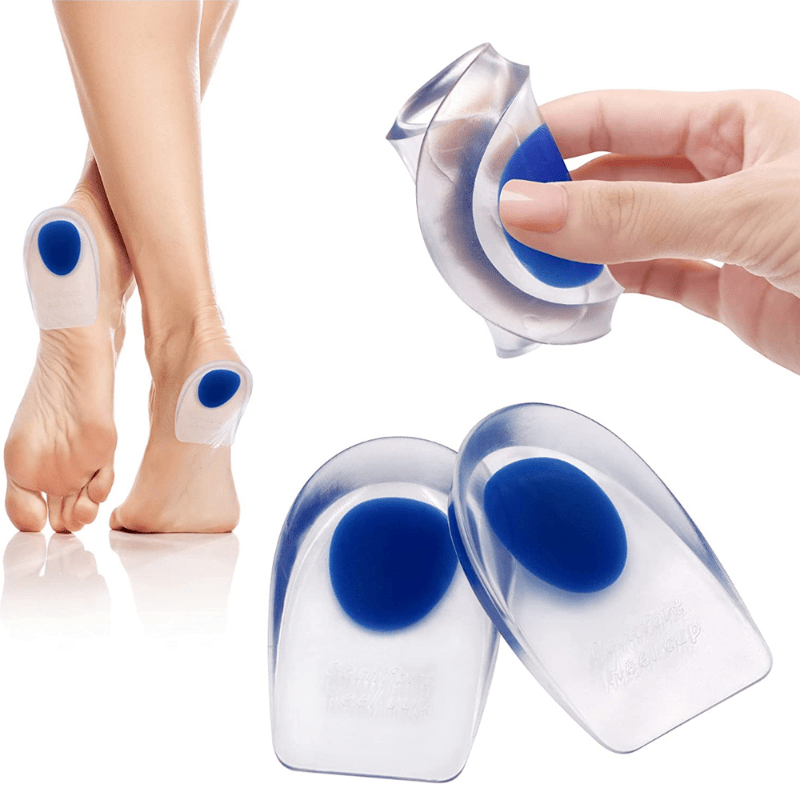 Silicone Insoles with Heel Cup for Comfort Shock Absorption Height Enhancement Small Large