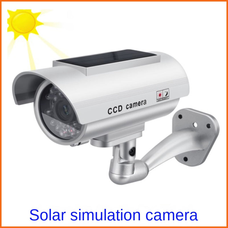 Fake Security Camera with Flashing LED Light, Adjustable Mount for Indoor Outdoor Surveillance