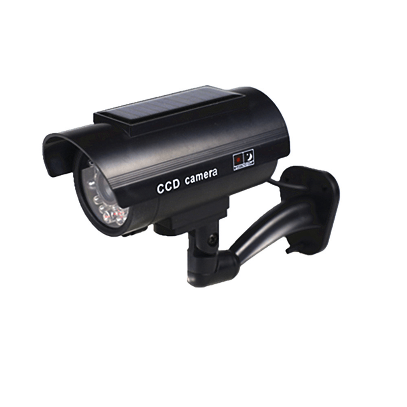 Fake Security Camera with Flashing LED Light, Adjustable Mount for Indoor Outdoor Surveillance