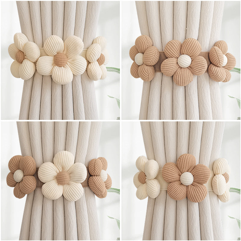 Elegant Flower Pattern Curtain Tieback No Drilling Decorative Home Accessory
