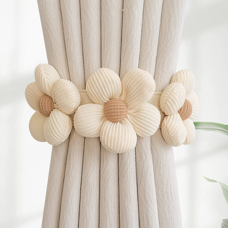 Elegant Flower Pattern Curtain Tieback No Drilling Decorative Home Accessory