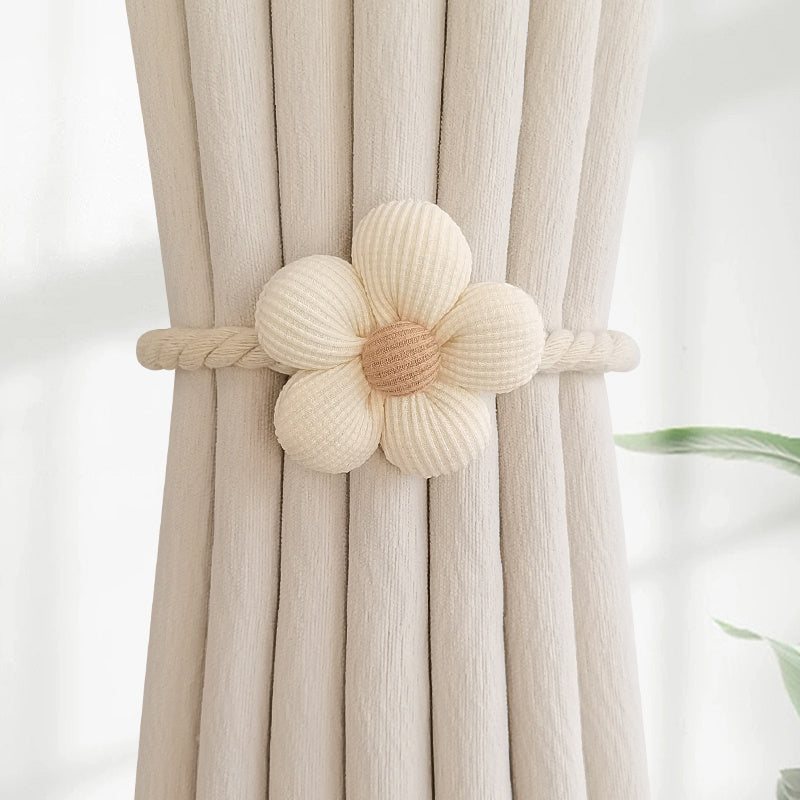 Elegant Flower Pattern Curtain Tieback No Drilling Decorative Home Accessory