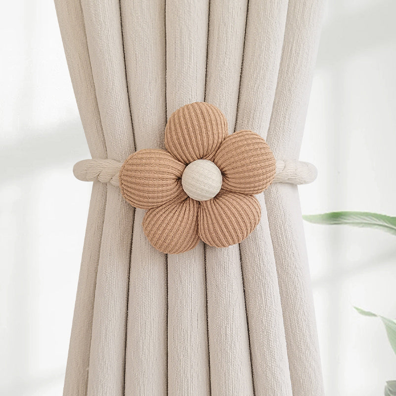 Elegant Flower Pattern Curtain Tieback No Drilling Decorative Home Accessory