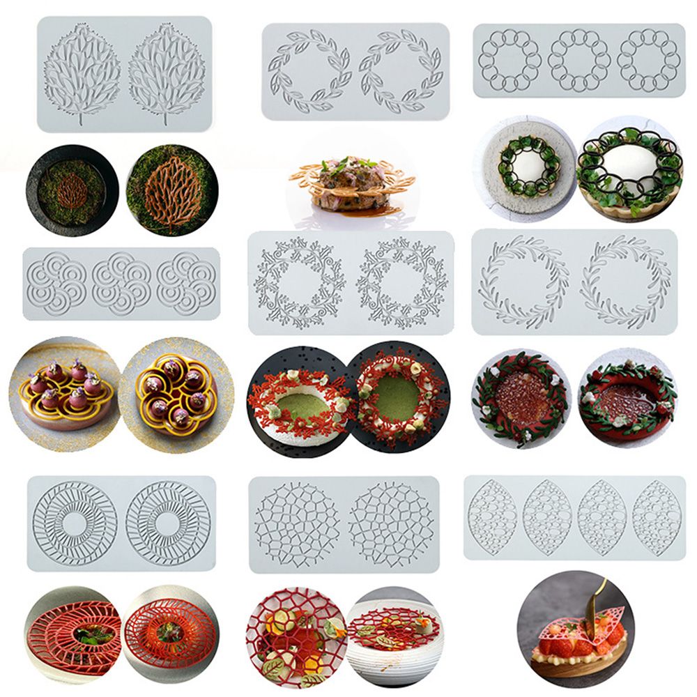 Silicone Cake Lace Mold Flower Leaf Pattern for Baking and Decoration