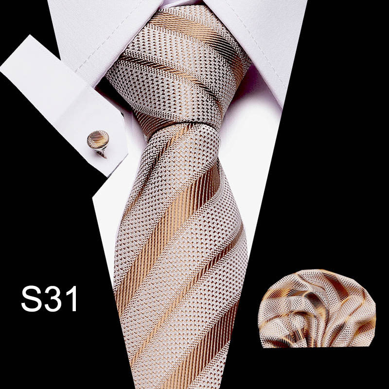 Men's Formal Accessories Set Tie Cufflinks Square Scarf Wedding Gift