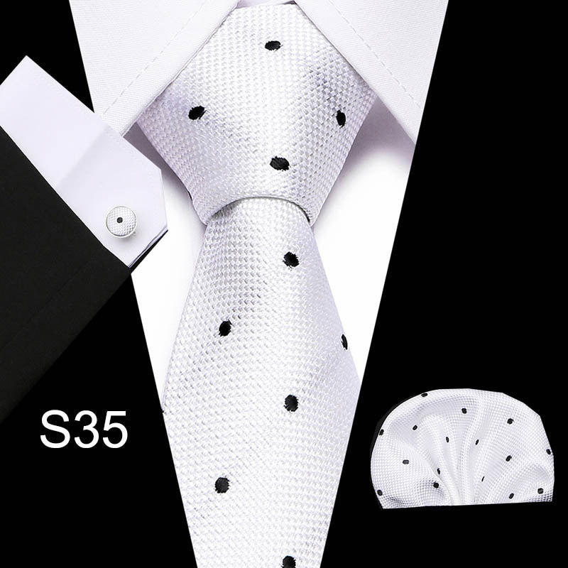 Men's Formal Accessories Set Tie Cufflinks Square Scarf Wedding Gift