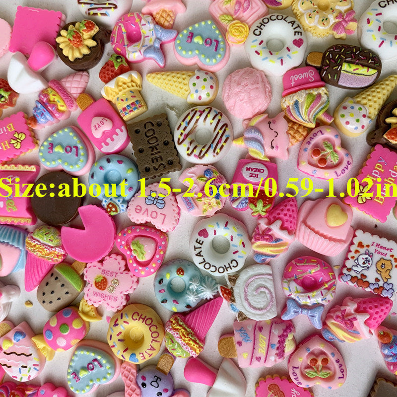 Colorful Resin Dessert Charms Pack of 20 50 or 100 for DIY Hairpins Phone Cases Nail Art