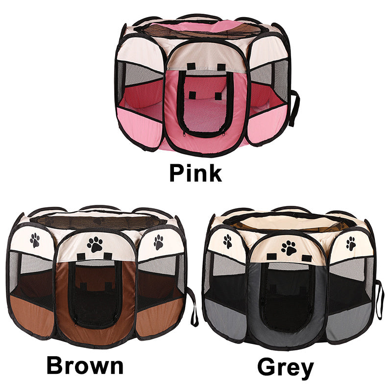 Foldable Octagonal Pet Fence Kennel for Small Dogs and Puppies Portable Playpen