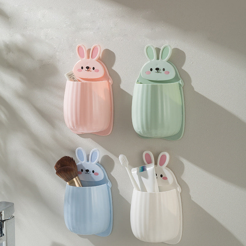 Cute Rabbit Storage Rack for Makeup Brushes Toothbrushes and Cosmetics