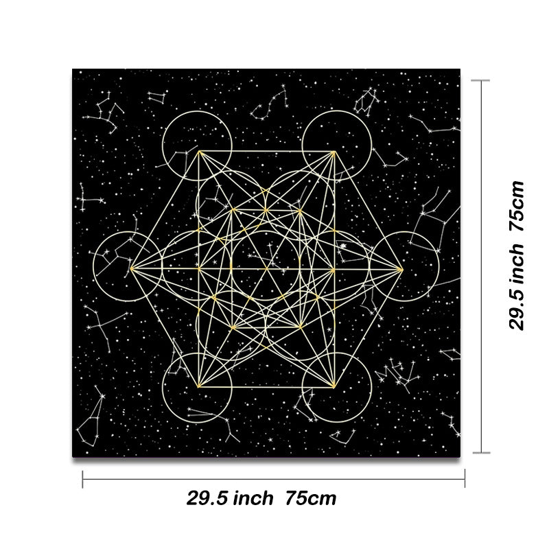 1 dona Tarot Tapestry Zodiac Tarot Stol qoplamasi, Qora sharf Altar mato, Tarot to'plami Boho sehrgarlik bezak plakat, Partiya ta'minoti, Uy/Dorm/Xona bezak.