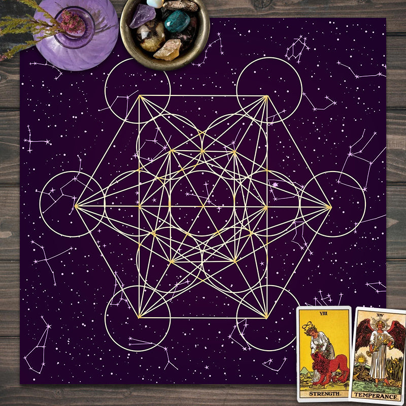 1 dona Tarot Tapestry Zodiac Tarot Stol qoplamasi, Qora sharf Altar mato, Tarot to'plami Boho sehrgarlik bezak plakat, Partiya ta'minoti, Uy/Dorm/Xona bezak.