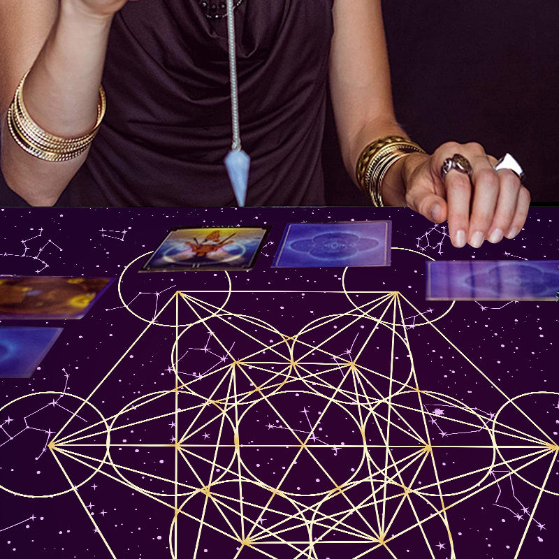 1 dona Tarot Tapestry Zodiac Tarot Stol qoplamasi, Qora sharf Altar mato, Tarot to'plami Boho sehrgarlik bezak plakat, Partiya ta'minoti, Uy/Dorm/Xona bezak.
