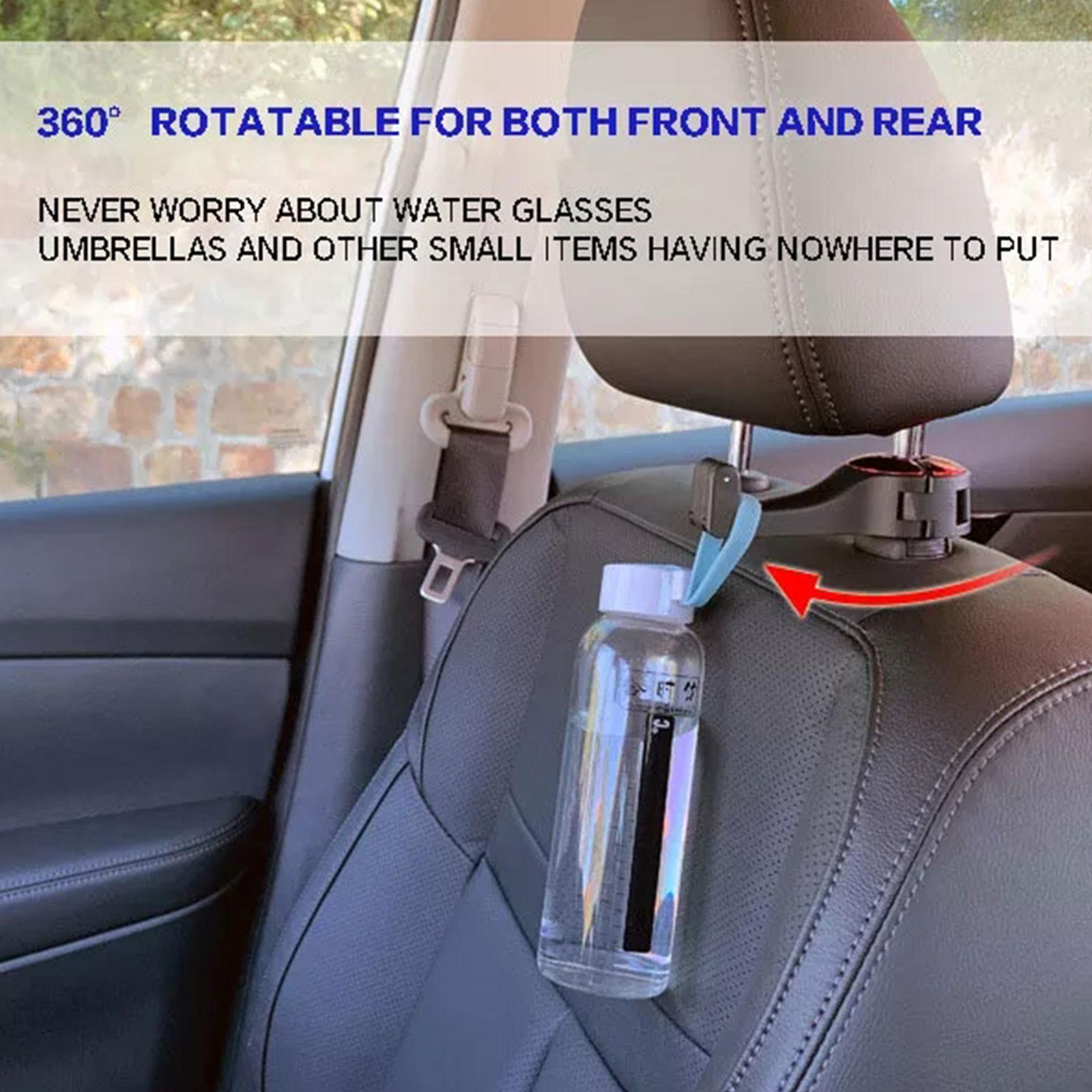 Universal Car Headrest Hook with Phone Holder PVC Durable 2-in-1 Organizer
