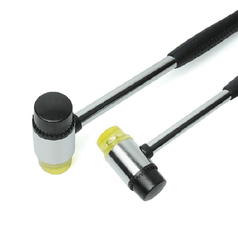 Double Face Soft Touch Hammer Leather DIY Tool Rubber Head Black Grip