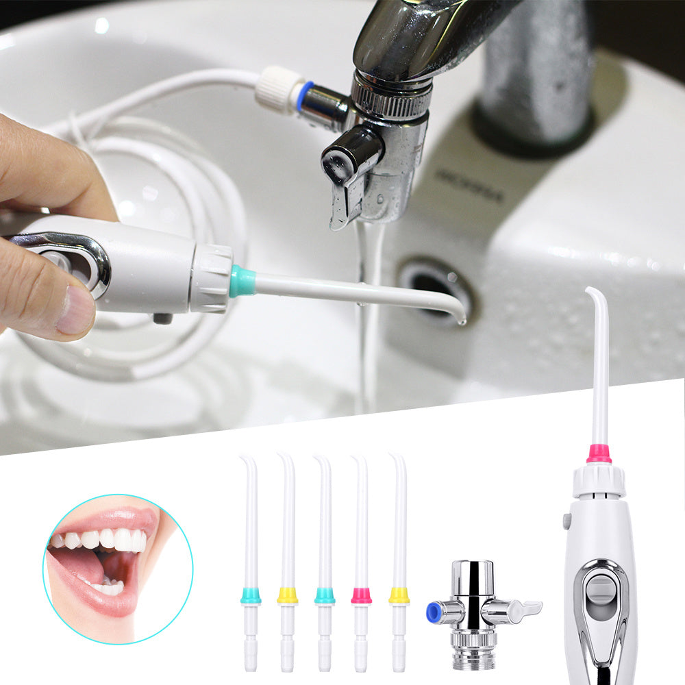 Irrigador bucal dental con chorro de agua para limpieza de dientes, hilo dental y limpiador de dientes