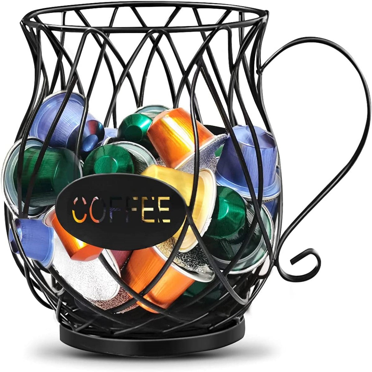 Coffee Pods Organizer Holder Black Large Capacity Capsule Storage Rack