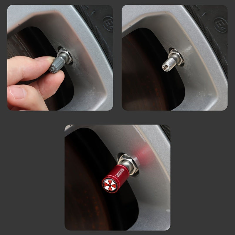 4 Pcs Car Wheel Valve Stem Caps Copper Core Rustproof Dust Covers