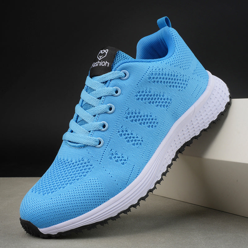 Women’s Gradient Mesh Sneakers Breathable Lace-Up Running Shoes