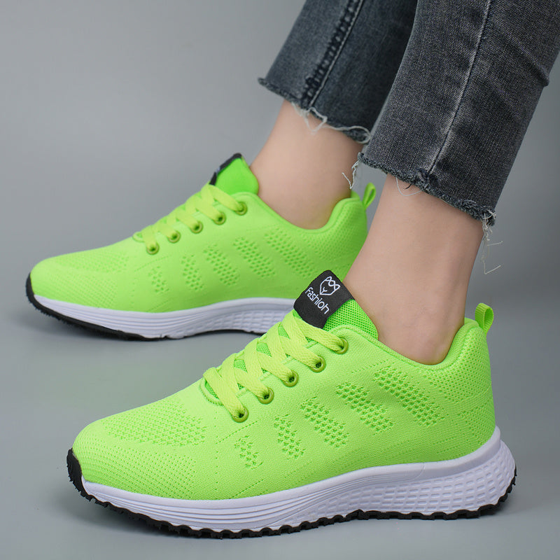 Women’s Gradient Mesh Sneakers Breathable Lace-Up Running Shoes