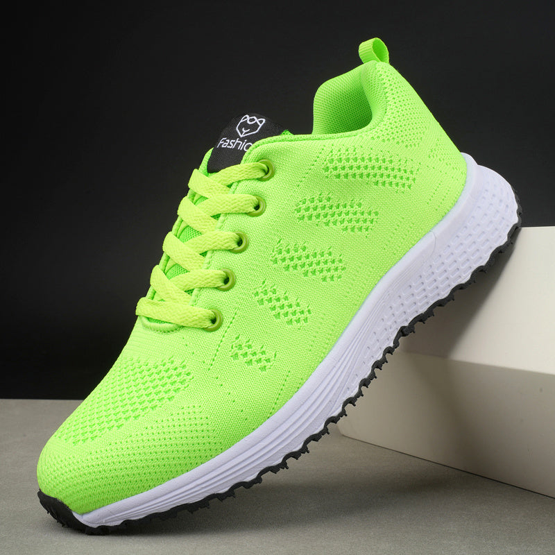 Women’s Gradient Mesh Sneakers Breathable Lace-Up Running Shoes