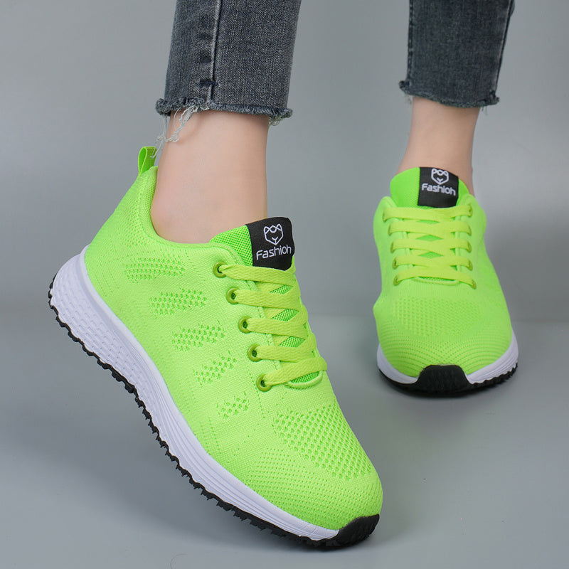 Women’s Gradient Mesh Sneakers Breathable Lace-Up Running Shoes