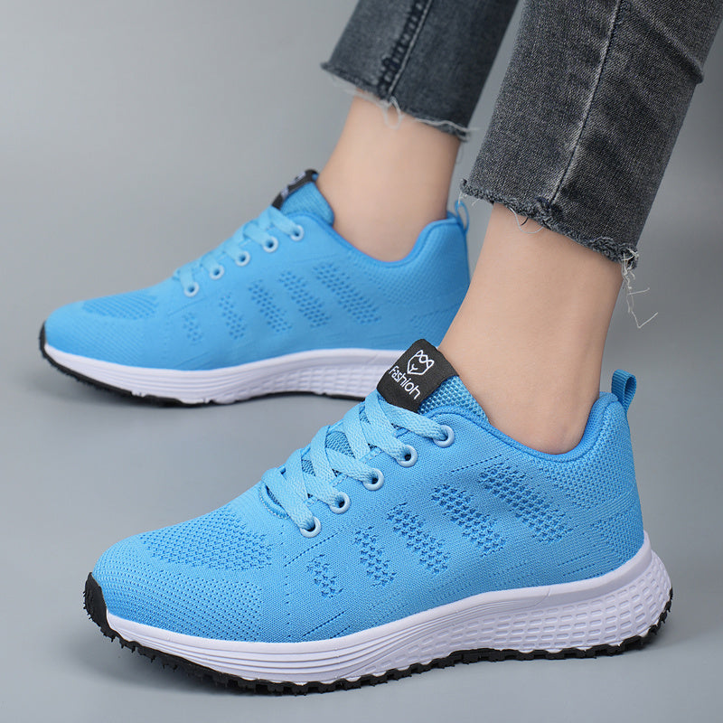 Women’s Gradient Mesh Sneakers Breathable Lace-Up Running Shoes