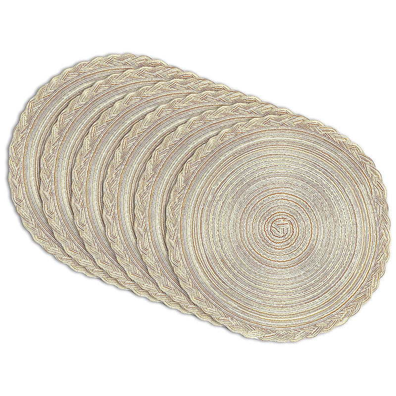 Round Woven Lace Placemats Set of 6 38.1 cm Kitchen Table Decor