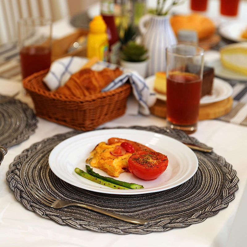 Round Woven Lace Placemats Set of 6 38.1 cm Kitchen Table Decor