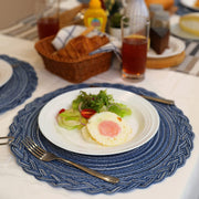 Round Woven Lace Placemats Set of 6 38.1 cm Kitchen Table Decor