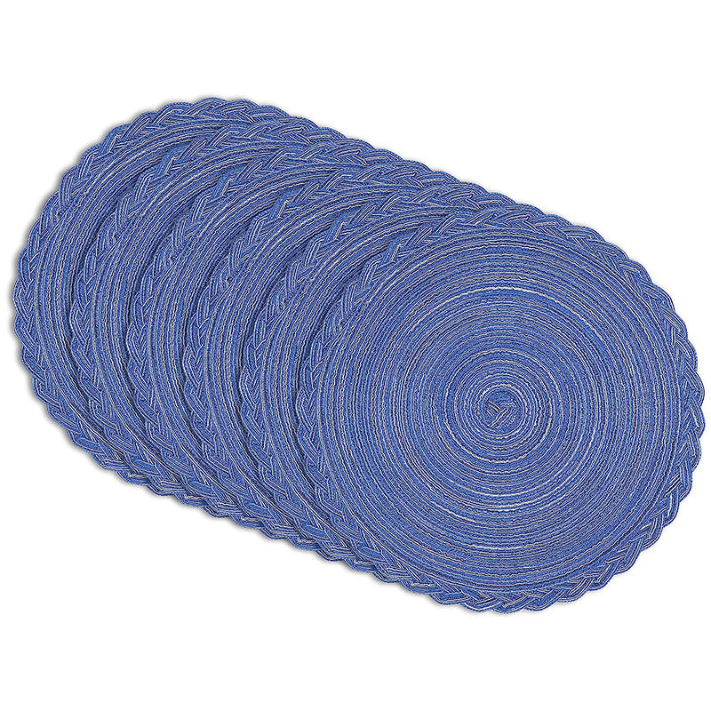 Round Woven Lace Placemats Set of 6 38.1 cm Kitchen Table Decor