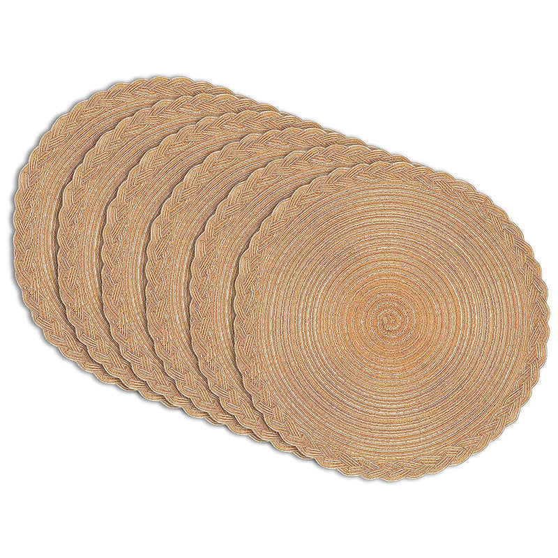 Round Woven Lace Placemats Set of 6 38.1 cm Kitchen Table Decor