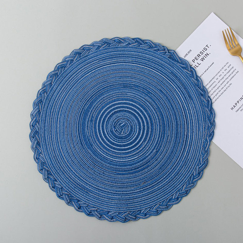 Round Woven Lace Placemats Set of 6 38.1 cm Kitchen Table Decor
