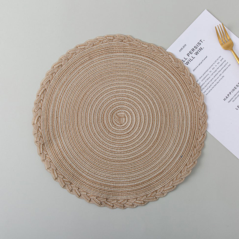 Round Woven Lace Placemats Set of 6 38.1 cm Kitchen Table Decor