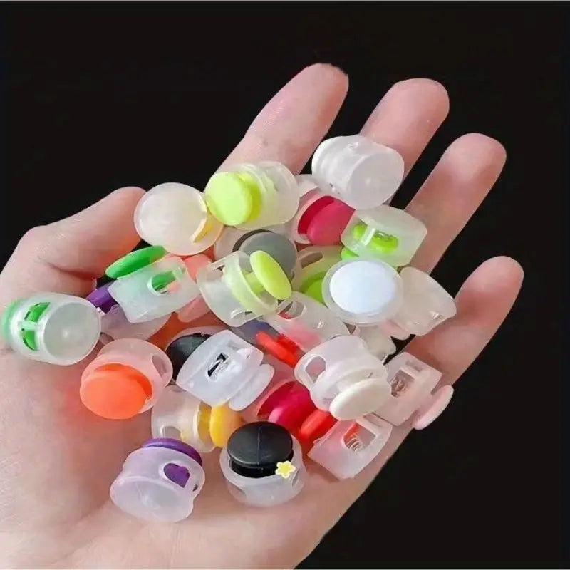 10/20 Pcs Colorful Plastic Spring Shoe Buckles Tie Shoe Lace Buckles