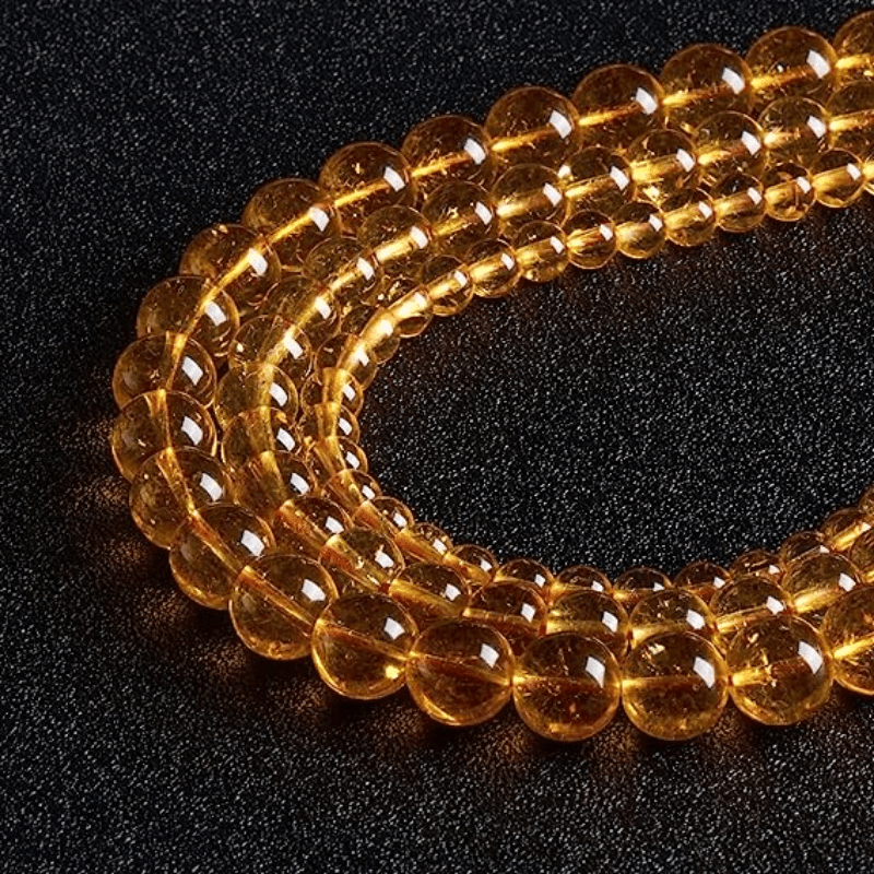 Natural Citrine Beads 6mm 8mm 10mm Round Gemstone Jewelry Making Yellow Orange