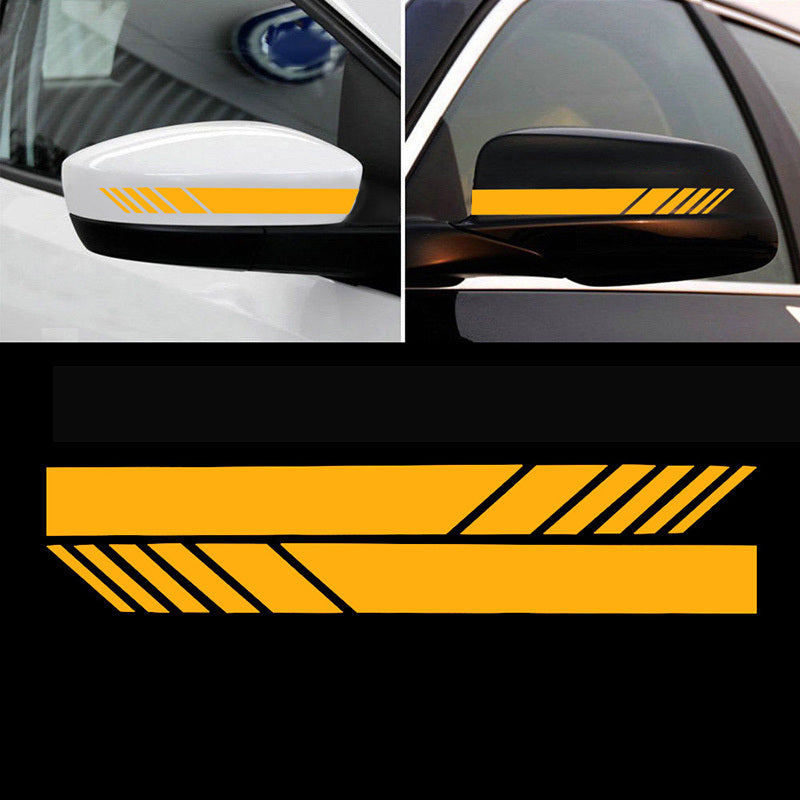 2pcs Car Rearview Mirror Stickers Side Decal Stripes Polyester Accessories