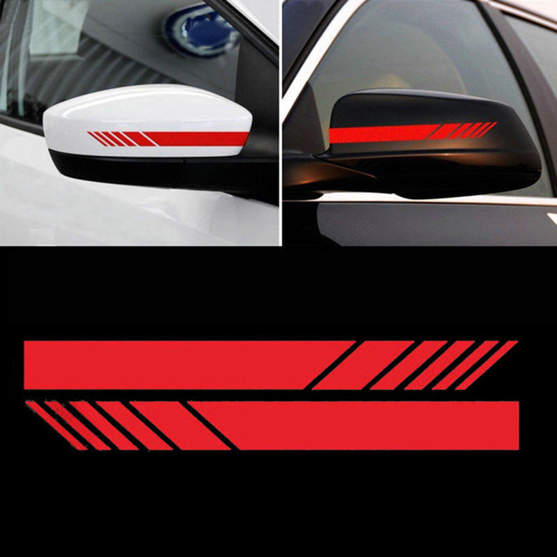 2pcs Car Rearview Mirror Stickers Side Decal Stripes Polyester Accessories