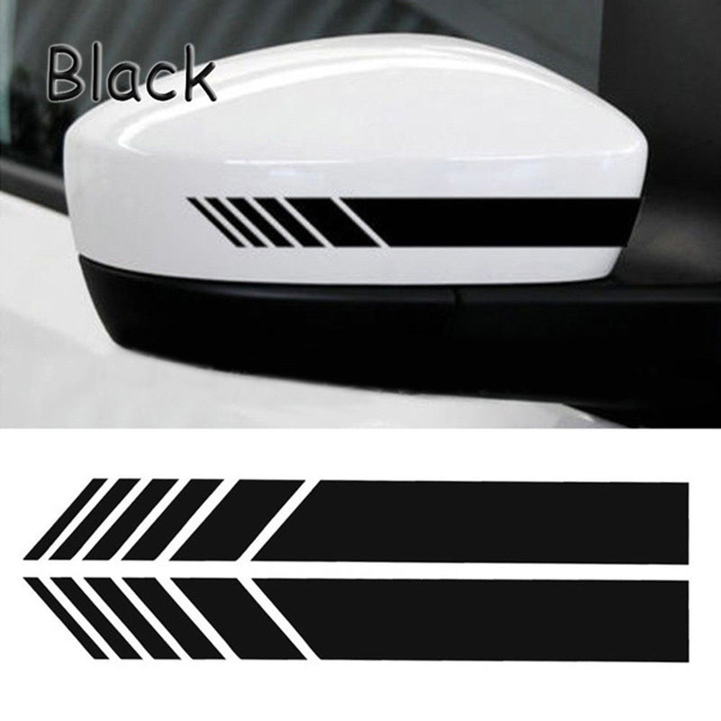 2pcs Car Rearview Mirror Stickers Side Decal Stripes Polyester Accessories