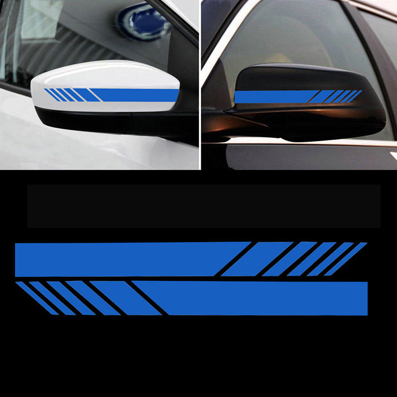 2pcs Car Rearview Mirror Stickers Side Decal Stripes Polyester Accessories