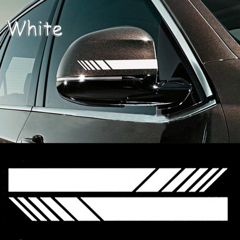 2pcs Car Rearview Mirror Stickers Side Decal Stripes Polyester Accessories