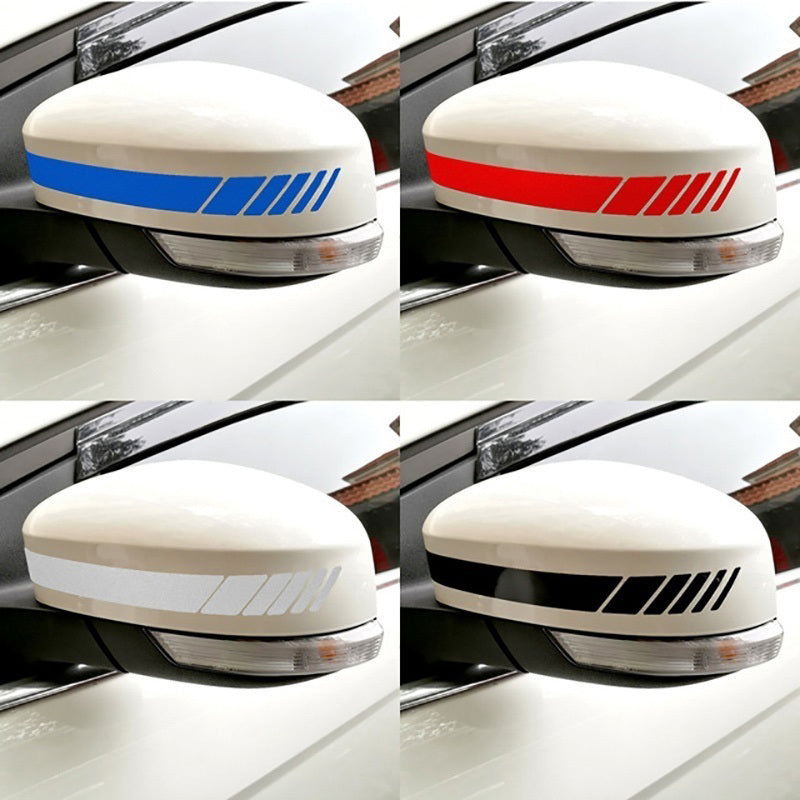 2pcs Car Rearview Mirror Stickers Side Decal Stripes Polyester Accessories