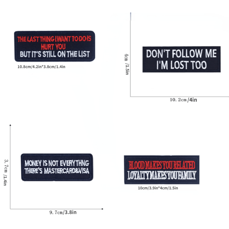 Пятнадцать штук прямоугольных наклеек с вышивкой, модные вышивальные патчи для декорирования мужской одежды