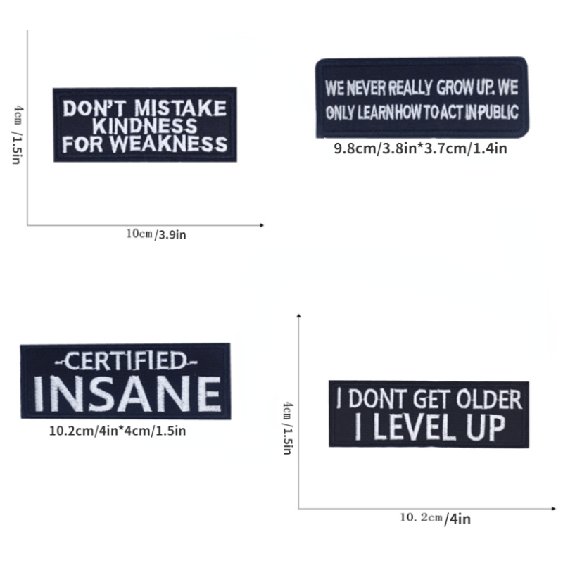 Пятнадцать штук прямоугольных наклеек с вышивкой, модные вышивальные патчи для декорирования мужской одежды