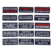 Пятнадцать штук прямоугольных наклеек с вышивкой, модные вышивальные патчи для декорирования мужской одежды