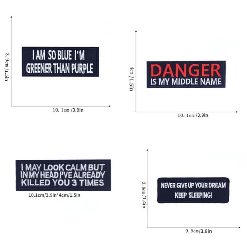 Пятнадцать штук прямоугольных наклеек с вышивкой, модные вышивальные патчи для декорирования мужской одежды