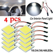 Car Interior LED Panel Lights 4pcs 12V 18/24/48 SMD COB Dome Bulbs