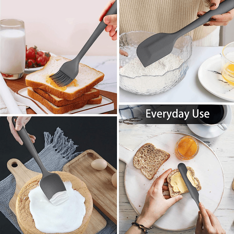 15-Piece Silicone Kitchen Utensil Set with Stainless Steel Handles for Cooking